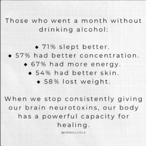 You will feel better in one month when you stop drinking